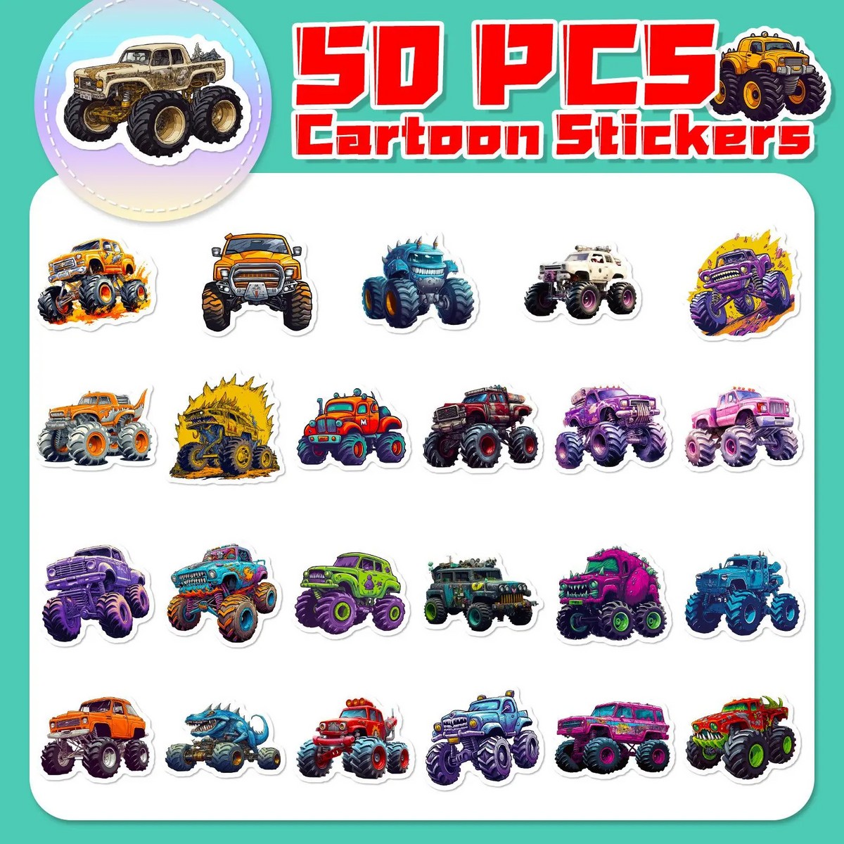 Monster Truck Stickers Pack