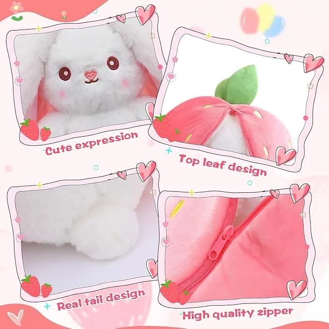 Kawaii Strawberry Bunny Plush Toy