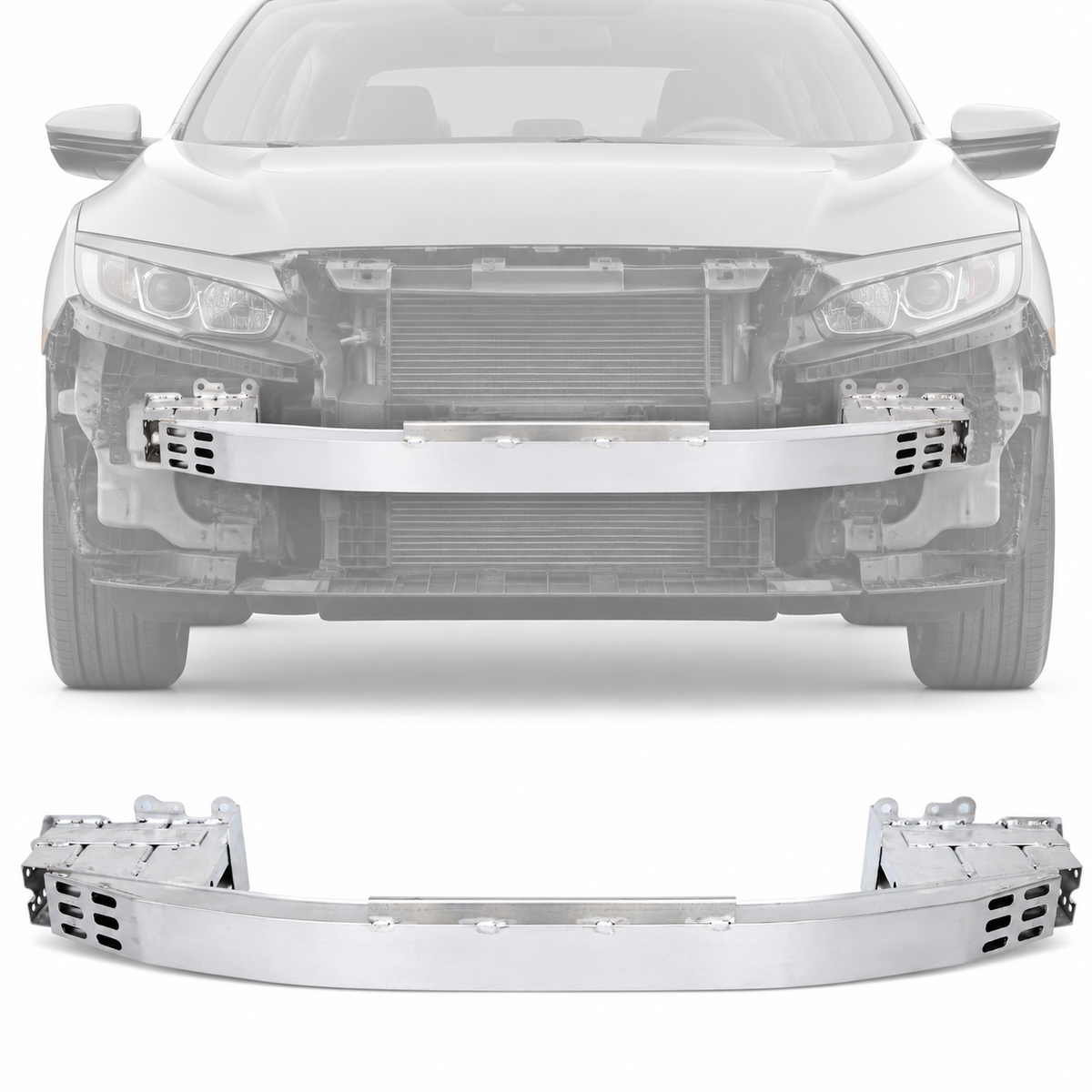 Reinforcement Impact Bar Front Bumper Alum for 2017-2019 Honda Civic 10th Gen