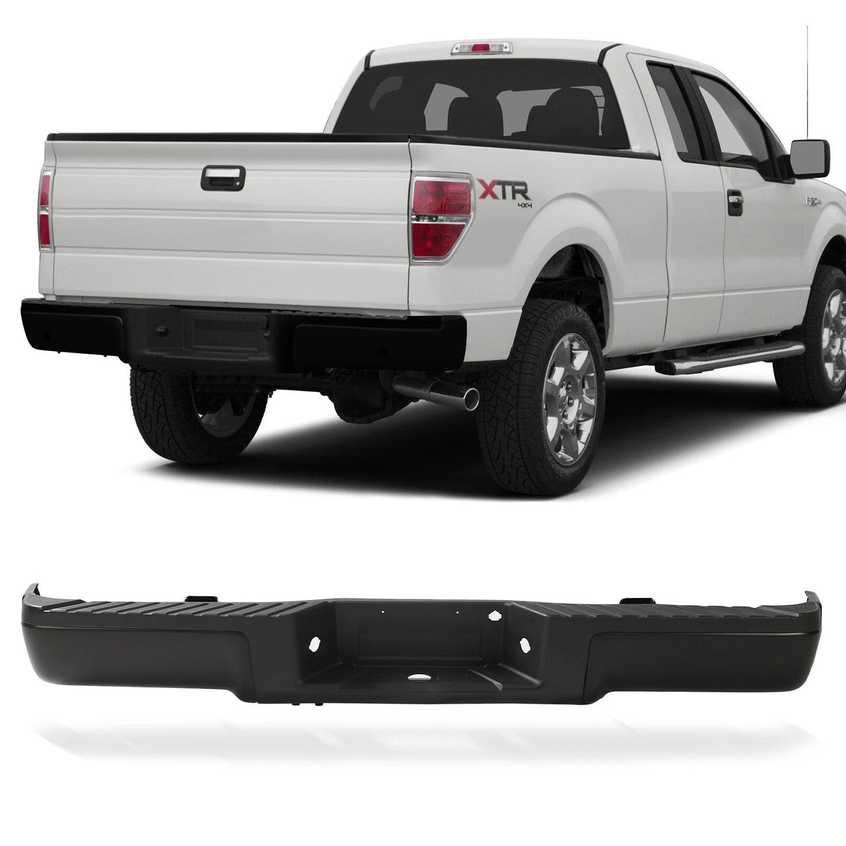 Rear Steel Bumper Assembly Fit 2009-2014 Ford F150 Truck FO1103161 Black