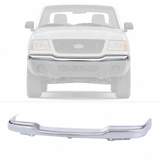 Chrome Front Upper Bumper Face Bar For 2001-2005 Ford Ranger 4WD Pickup Truck
