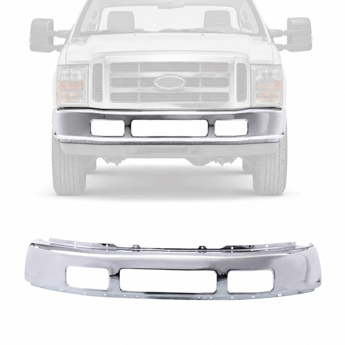 Front Bumper Face Bar For Ford Super Duty Pickup FO1002392 5C3Z17757BA CHROME