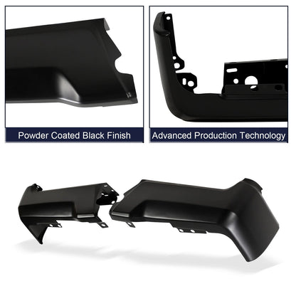 For F-250 F-350 F-450 Super Duty 2017-2022 Black Rear Step Bumper Face Bar Pair