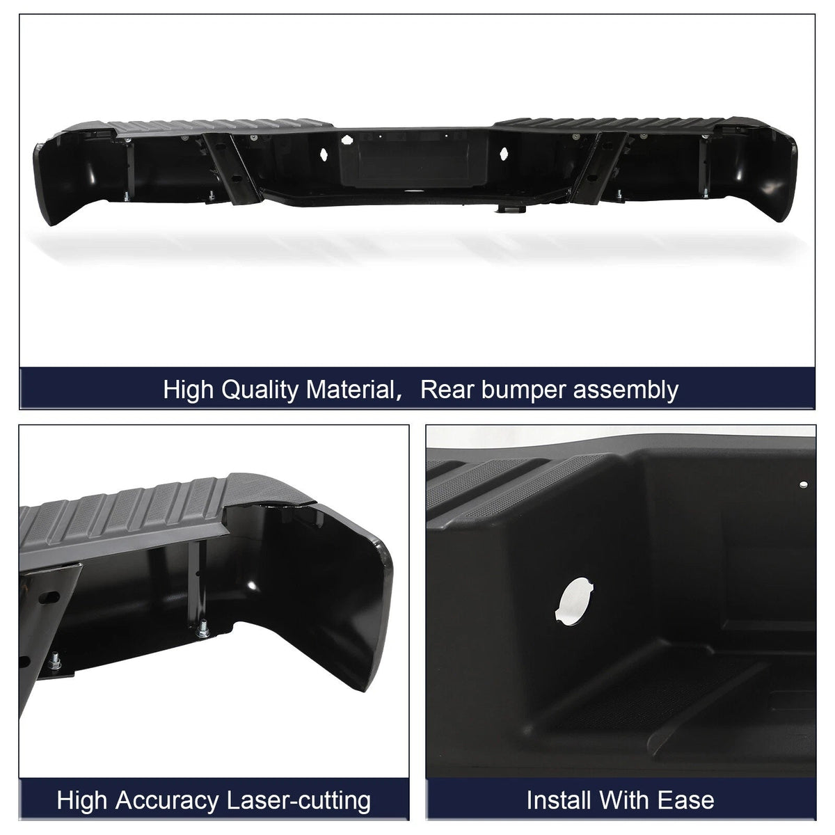 Rear Steel Bumper Assembly Fit 2009-2014 Ford F150 Truck FO1103161 Black