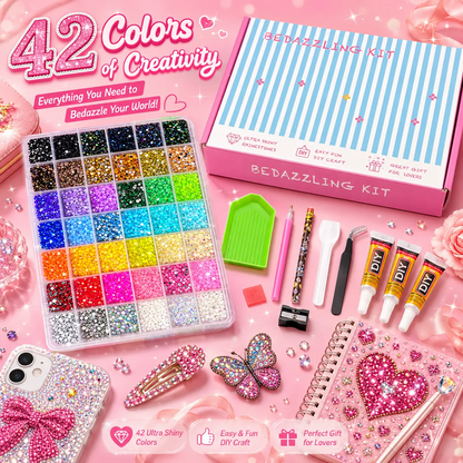 3mm Round Glitter Rhinestones Kit – Nail Art, DIY Crafts & Bedazzling