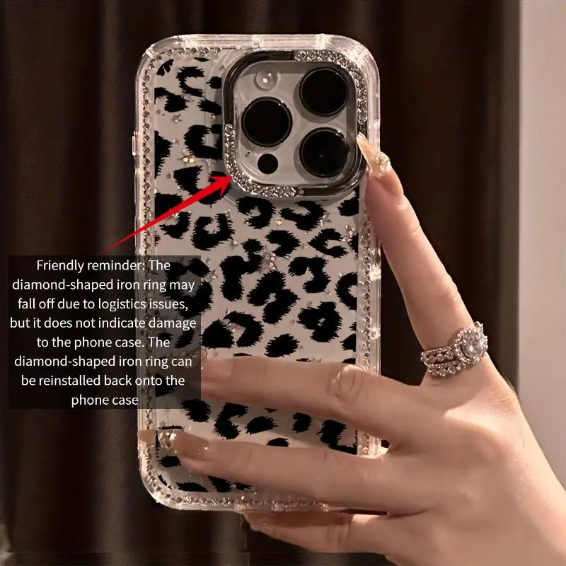 Black Leopard Luxury Rhinestone Phone Case