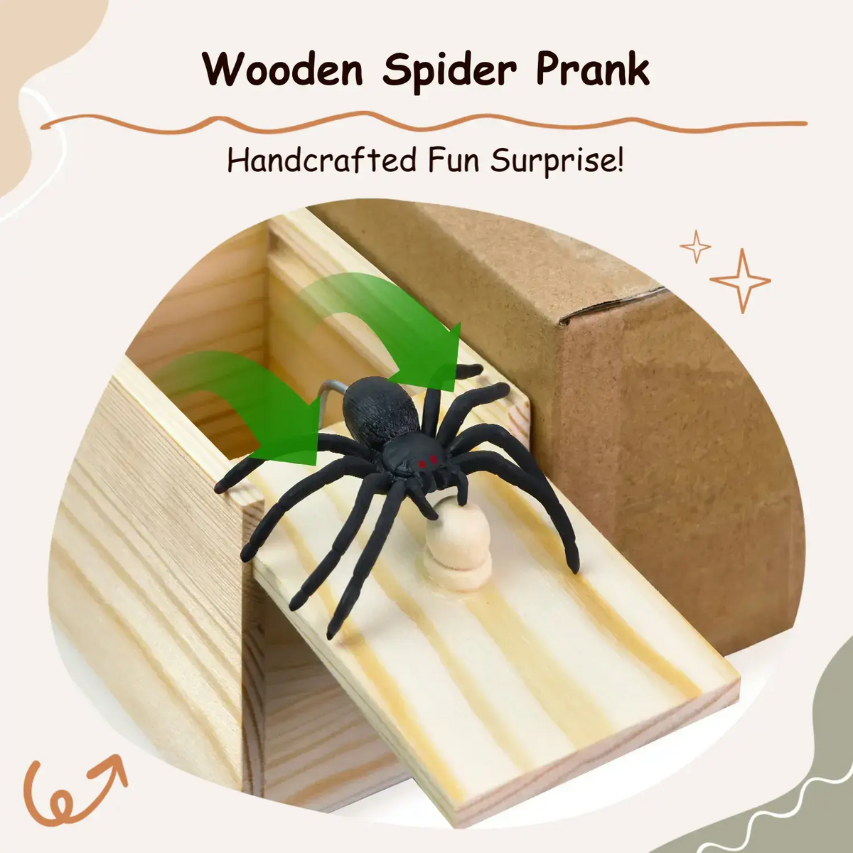 Wooden Spider Prank Box