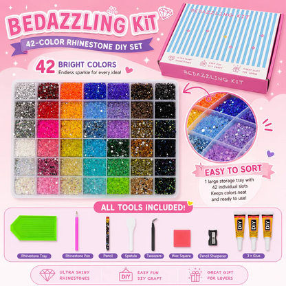 3mm Round Glitter Rhinestones Kit – Nail Art, DIY Crafts & Bedazzling