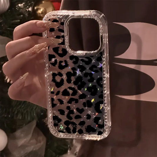 Black Leopard Luxury Rhinestone Phone Case