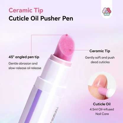 SAVILAND 2-Pack Cuticle Remover Pen | 45° Ceramic Tip, Hydrating Nail Care