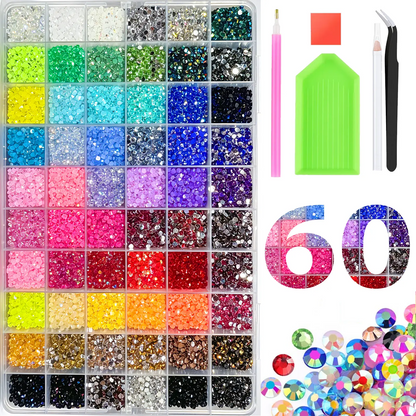 3mm Round Glitter Rhinestones Kit – Nail Art, DIY Crafts & Bedazzling