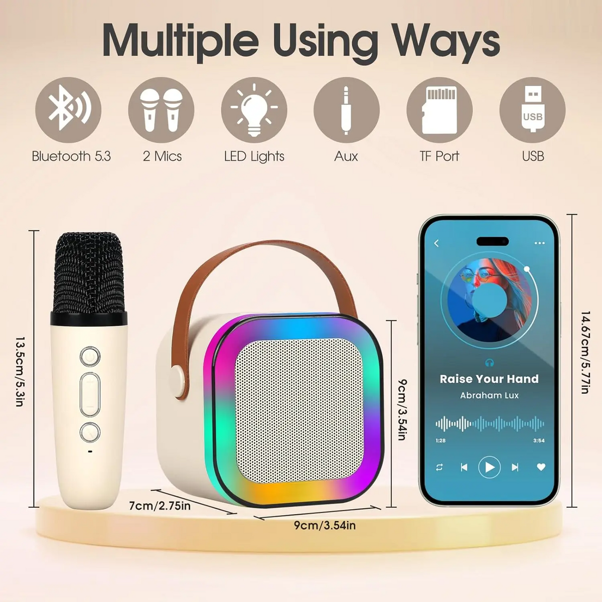 Mini Karaoke Machine with Microphone
