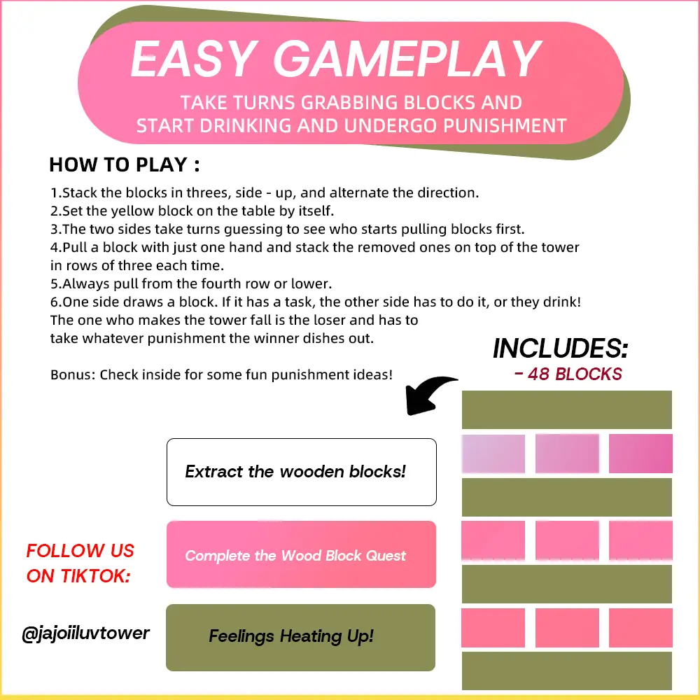 Couples Date Night Block Tower Game