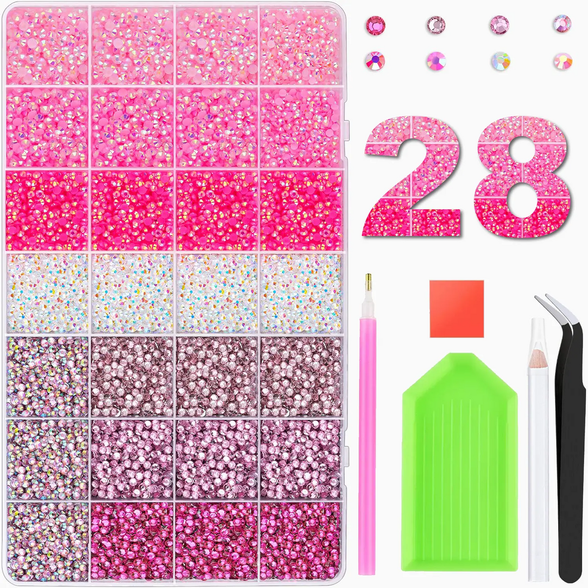 3mm Round Glitter Rhinestones Kit – Nail Art, DIY Crafts & Bedazzling
