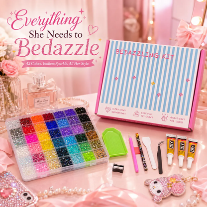 3mm Round Glitter Rhinestones Kit – Nail Art, DIY Crafts & Bedazzling