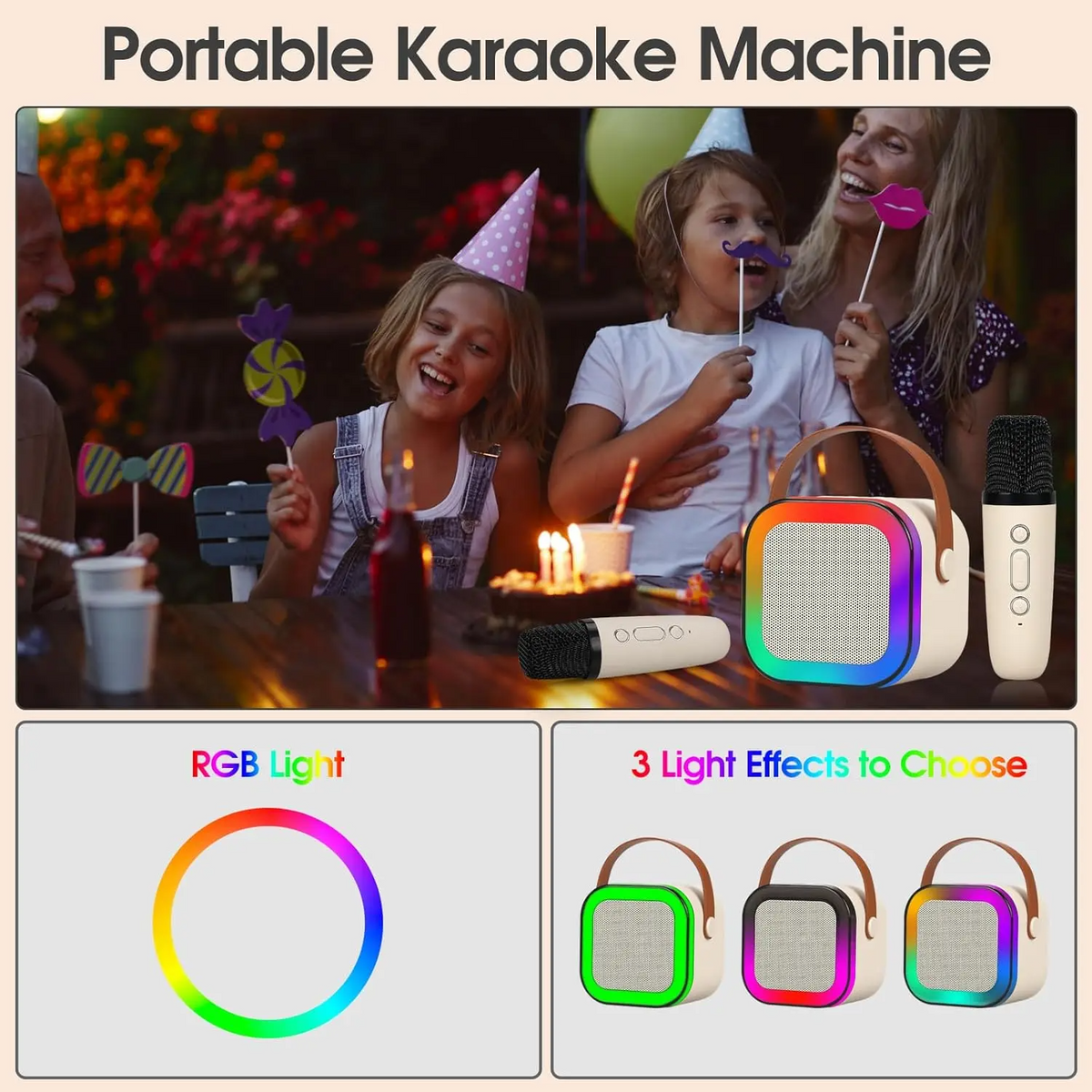 Mini Karaoke Machine with Microphone