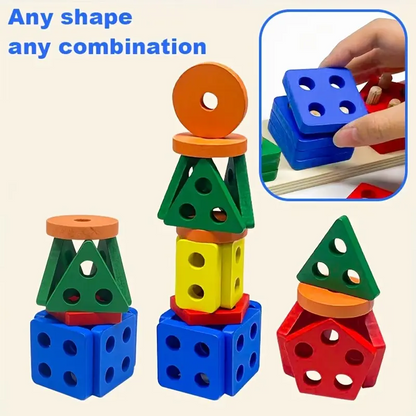Wooden Sensory Shape Sorter Toy