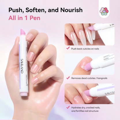 SAVILAND 2-Pack Cuticle Remover Pen | 45° Ceramic Tip, Hydrating Nail Care