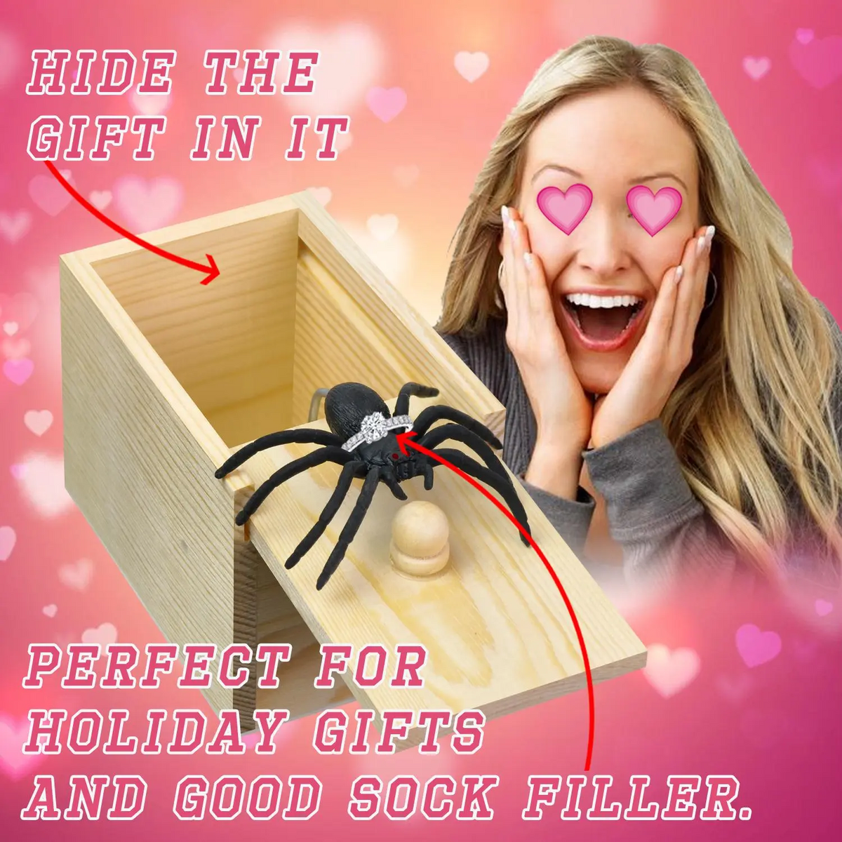 Wooden Spider Prank Box