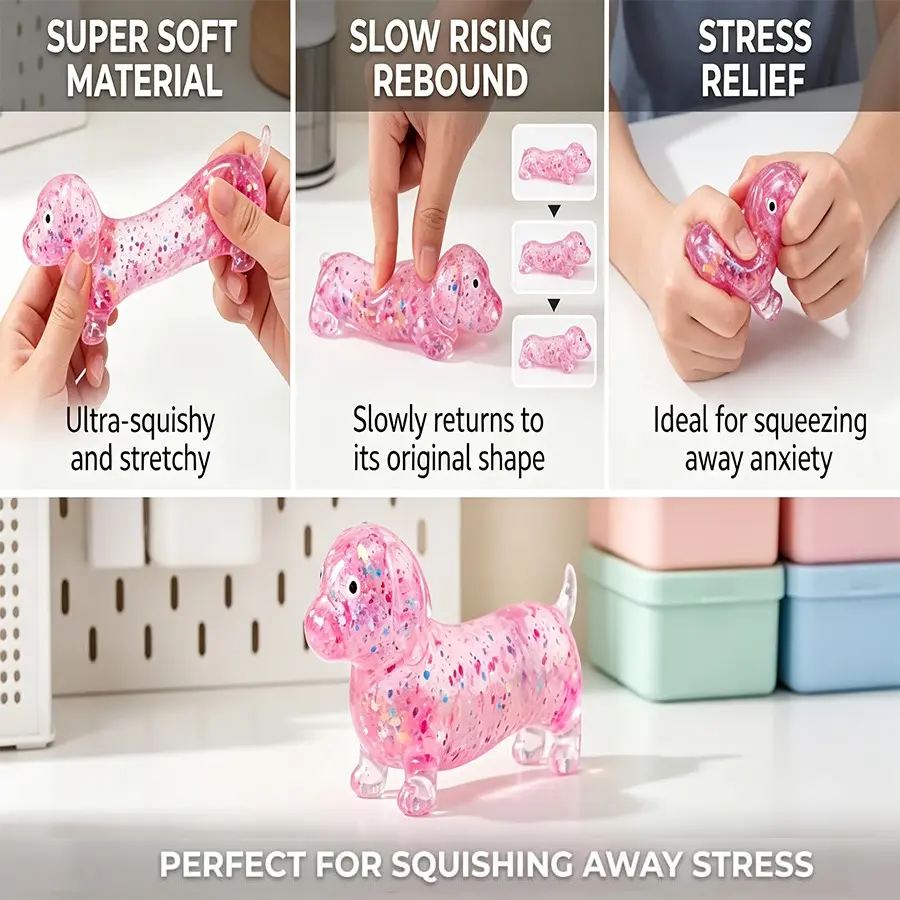 Dachshund Glitter Squishy Stress Ball