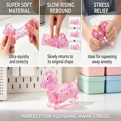 Dachshund Glitter Squishy Stress Ball