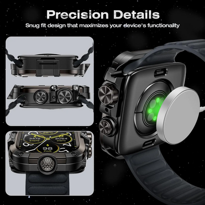 Armor Rugged Durable Metal & Polycarbonate Smart Watch Protective Case, Wearable Accessory, 360° Anti-Collide Bumper, Sensitive Touch, Compatible with Series 11/10/9/8/7/6/5/4, Ultra 3/2/1, SE 2/1, Fits 49mm/46mm/45mm/44mm Sizes, Smart Watch Accessories,
