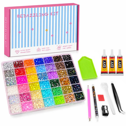 3mm Round Glitter Rhinestones Kit – Nail Art, DIY Crafts & Bedazzling